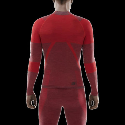 Ski Touring Base Shirt, Men, Red - Back View Model