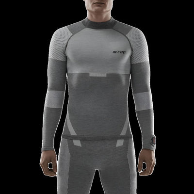 Ski Touring Base Shirt, Men, Grey - Front View Model