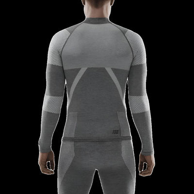 Ski Touring Base Shirt, Men, Grey - Back View Model