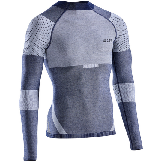 Camisa básica de esqui, masculina, azul - vista frontal