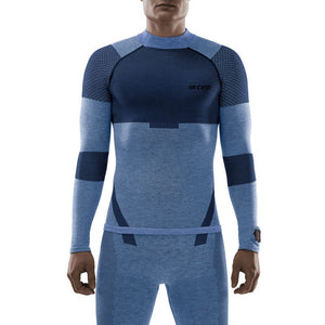 Ski Touring Base Shirt, Men, Blue - Front View Model