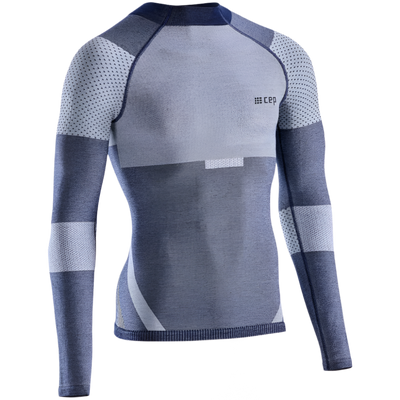 Ski Touring Base Shirt, Men, Blue - Front View