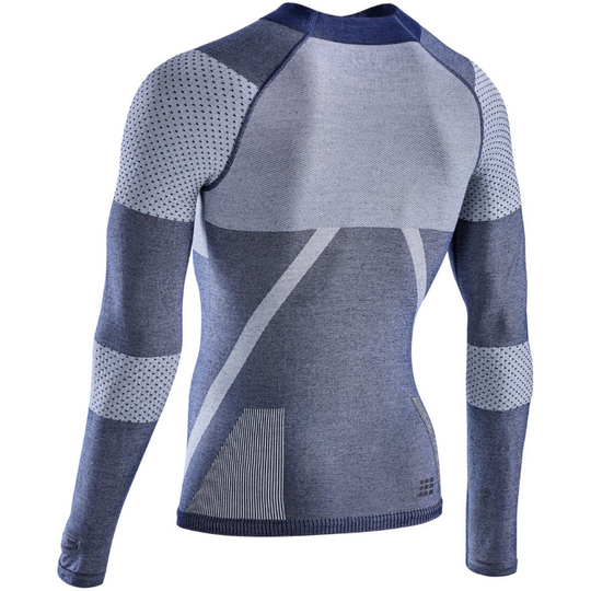 Camisa básica de esqui, masculina, azul - vista traseira