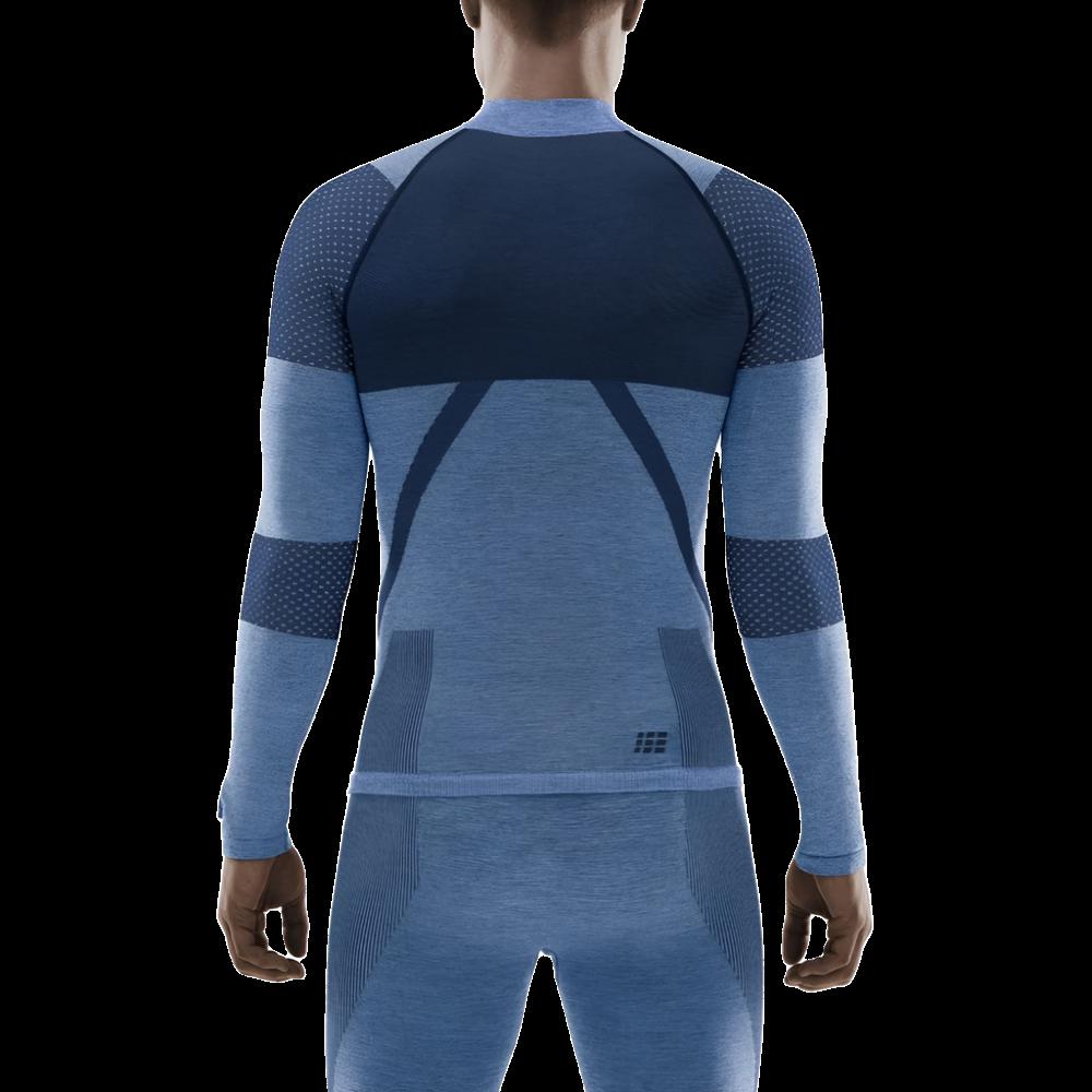 Ski Touring Base Shirt, Men, Blue - Back View Model