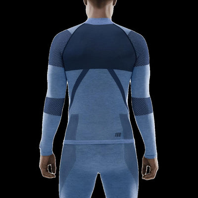 Ski Touring Base Shirt, Men, Blue - Back View Model
