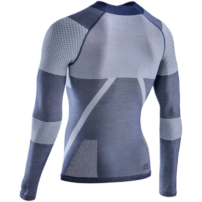 Ski Touring Base Shirt, Men, Blue - Back View