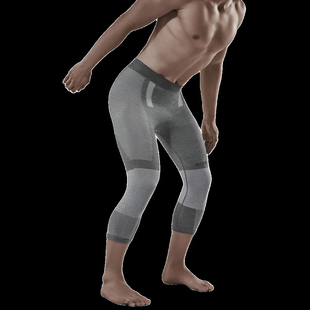 Ski Touring 3/4 Base Tights, Men, Grey - Front View Model