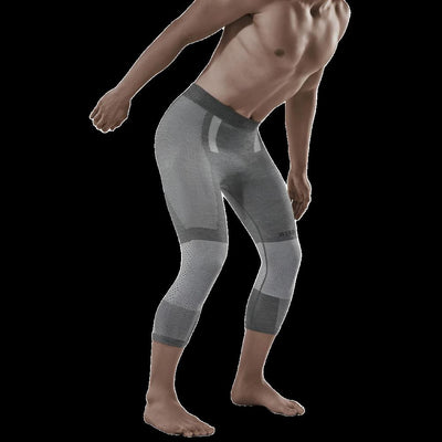 Ski Touring 3/4 Base Tights, Men, Grey - Front View Model