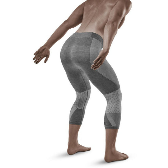 Meia-calça base 3/4 para esqui de fundo, masculina, cinza - modelo com vista traseira