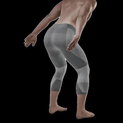 Ski Touring 3/4 Base Tights, Men, Grey - Back View Model