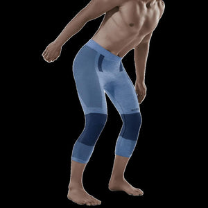 Collants ski touring 3/4 base, homem, azul - vista frontal