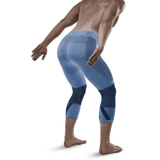 Meia-calça base 3/4 para esqui de fundo, masculina, azul - modelo com vista traseira