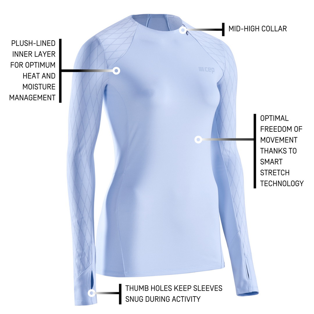 Camisa Para El Frío, Mujer, Azul Claro, Detalles
