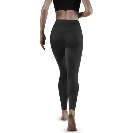 Medias para clima frío, mujer, negro - modelo vista de espaldas