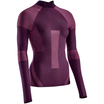 Ski Touring Base Shirt, Long Sleeve, Women, Violet - Front View