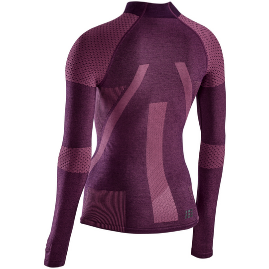 Camisa básica de esqui, manga longa, mulher, violeta - vista traseira