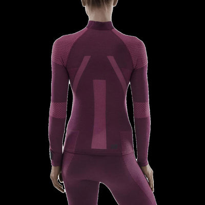 Ski Touring Base Shirt, Long Sleeve, Women, Violet - Back View Model