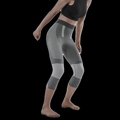 Ski Touring 3/4 Base Tights, Women, Grey - Front View Model