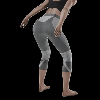 Ski Touring 3/4 Base Tights, Women, Grey - Back View Model