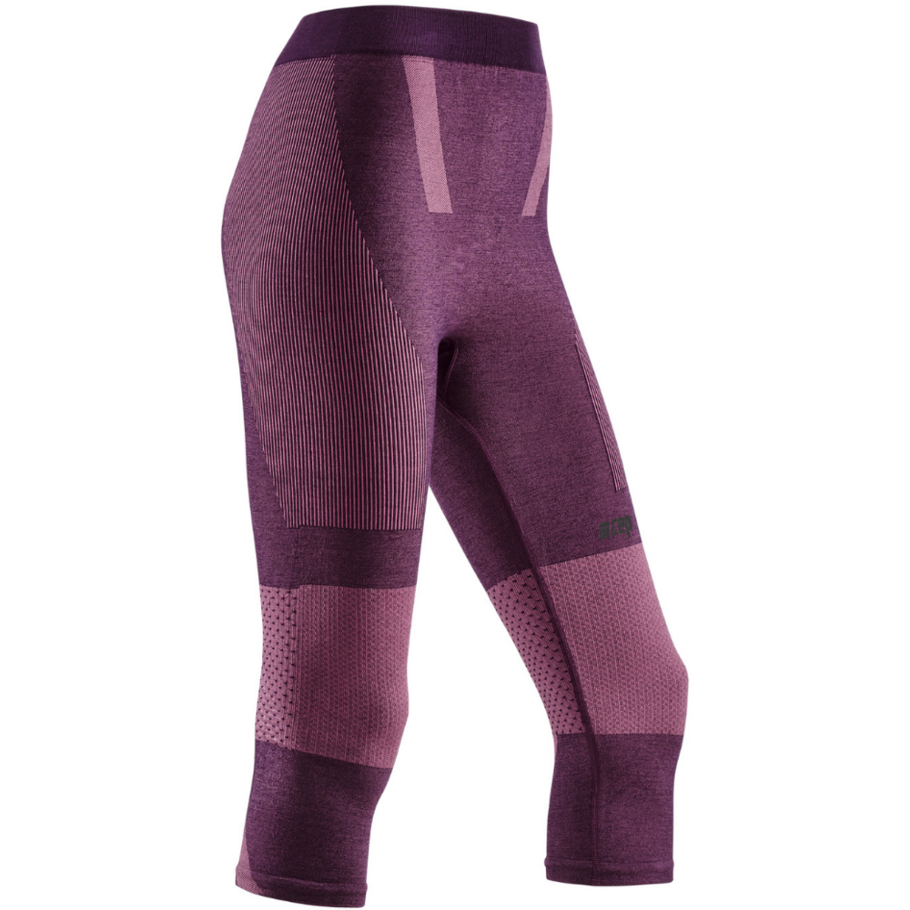 Meia-calça base 3/4 para esqui, mulher, violeta - vista frontal