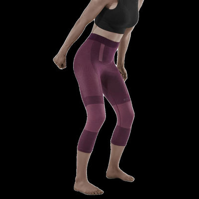 Ski Touring 3/4 Base Tights, Women, Violet - Front View Model