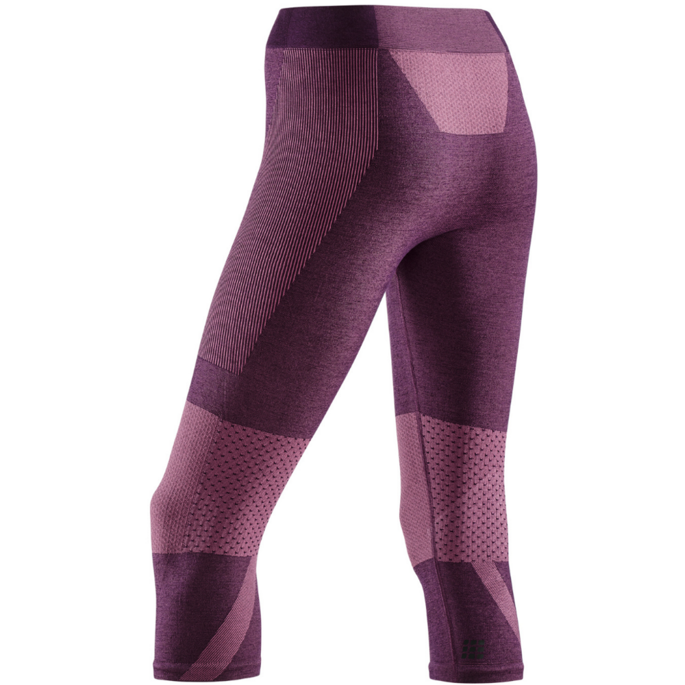 Meia-calça base 3/4 para esqui, mulher, violeta - vista traseira