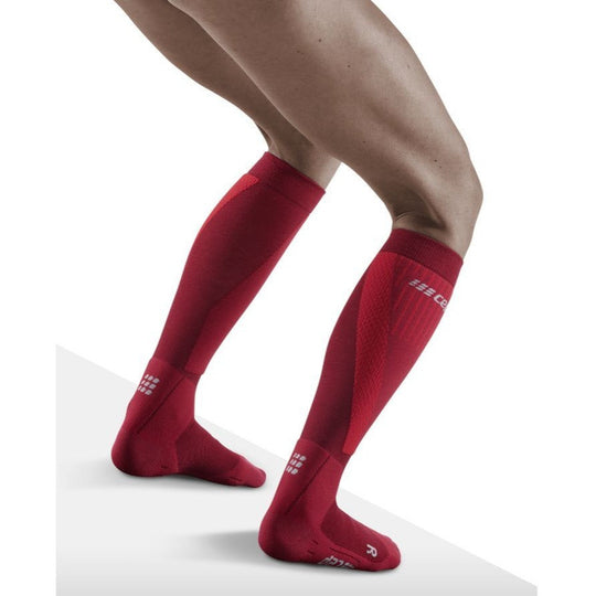 Κάλτσες Τουρισμού Σκι, Γυναικείες, Κόκκινο - Μοντέλο Πίσω Όψης