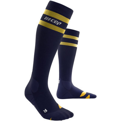 CEP Hiking 80's Socks, Tall, Men, Peacoat/Gold, Side Alternate View
