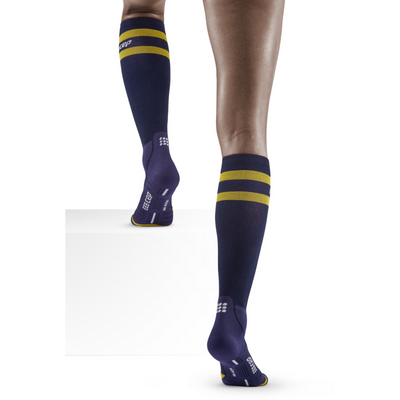 CEP Hiking 80's Socks, Tall, Women, Peacoat/Gold, Back View