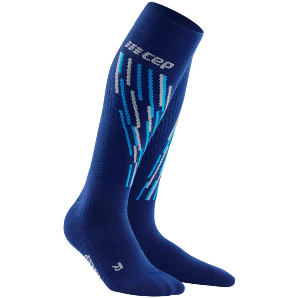 Ski Thermo Socks, Men, Blue/Azure - Front View