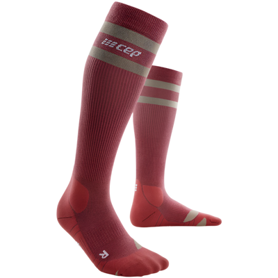 CEP Hiking 80's Socks, Tall, Men, Berry/Sand, Side View