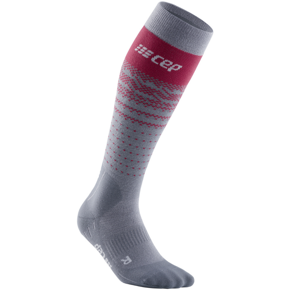 Ski Thermo Merino Socks, Men, Grey/Red - Front View