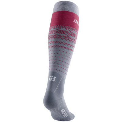Ski Thermo Merino Socks, Women, Grey/Red - Back View