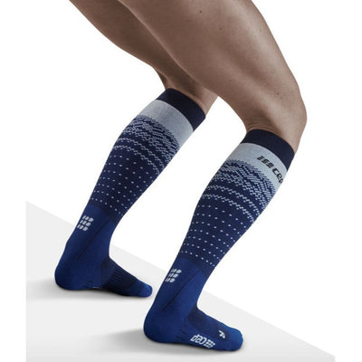 Ski Thermo Merino Socks, Women, Blue/Grey - Back View Model