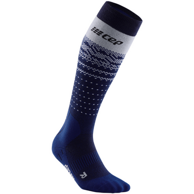 Ski Thermo Merino Socks, Women, Blue/Grey - Front View