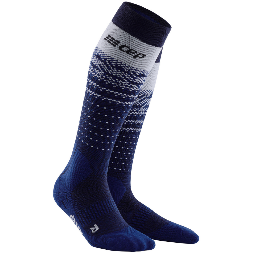 Ski Thermo Merino Socks, Women, Blue/Grey - Side View
