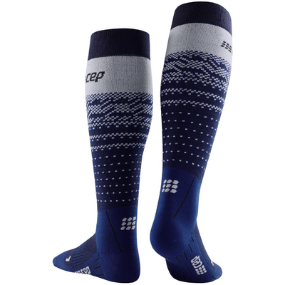 Ski Thermo Merino Socks, Women, Blue/Grey - Rear View