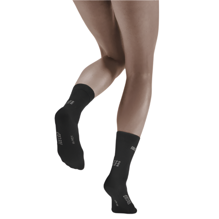 Cold Weather Mid-Cut Socks, Women, Black - Back View Model