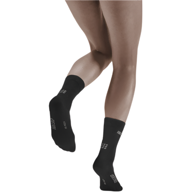 Cold Weather Mid-Cut Socks, Women, Black - Back View Model