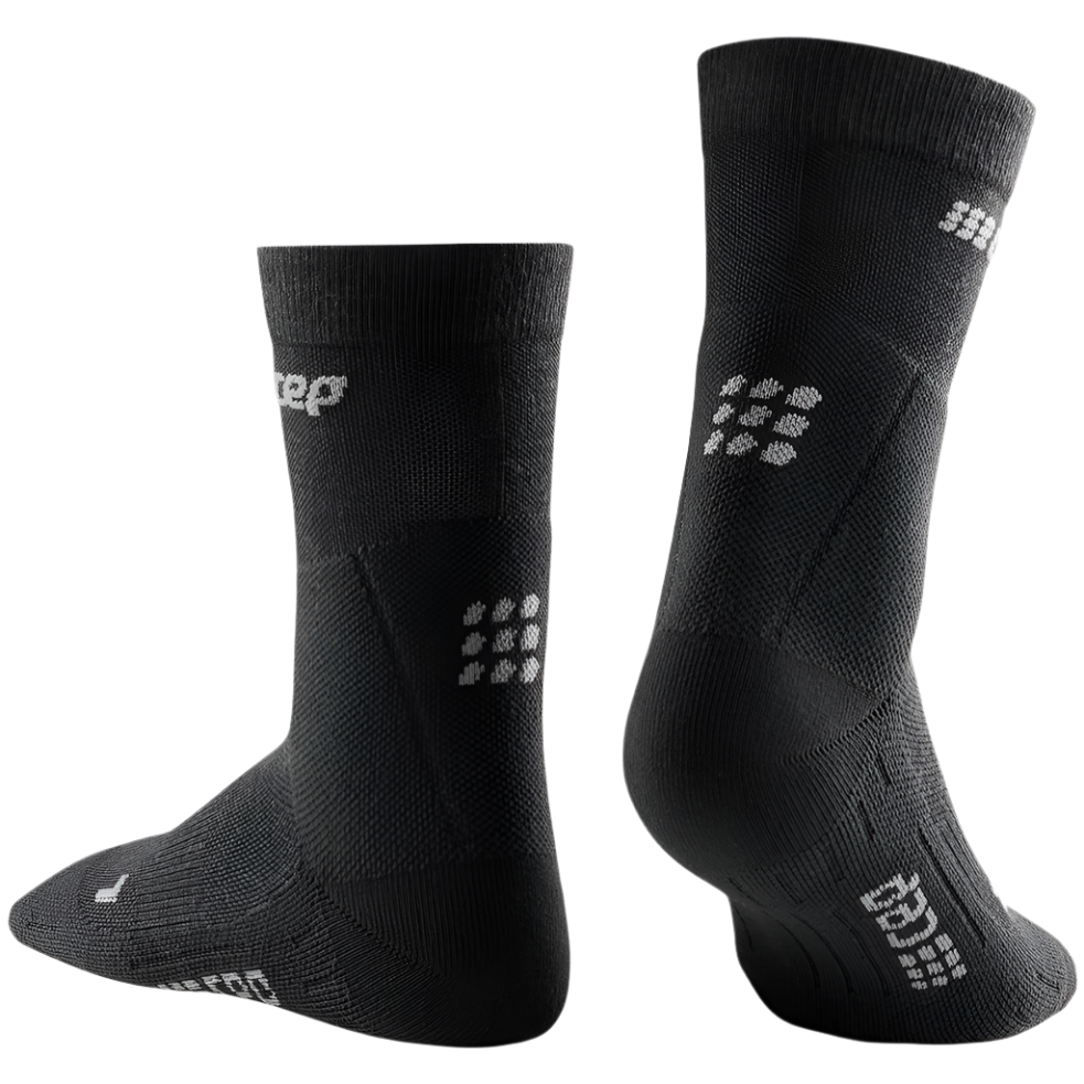 Cold Weather Mid-Cut Socks, Men, Black - Rear View
