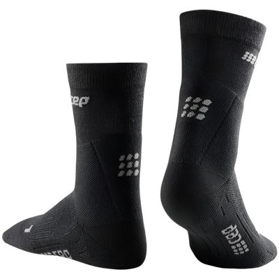 Cold Weather Mid-Cut Socks, Men, Black - Rear View
