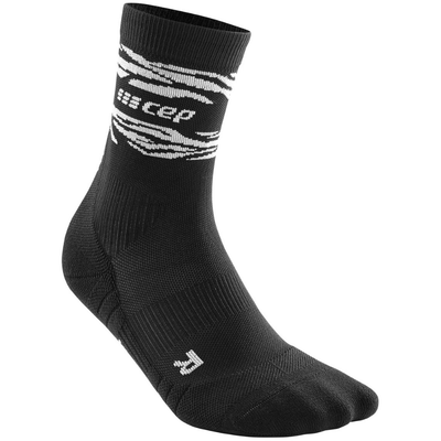 Animal Mid-Cut Socks, Men, Black/White - Front View