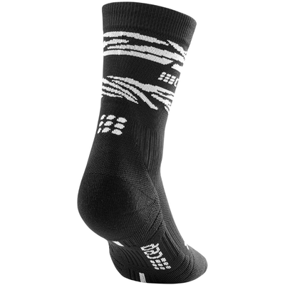 Animal Mid-Cut Socks, Men, Black/White - Back View