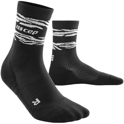 Animal Mid-Cut Socks, Men, Black/White - Front Alternate View