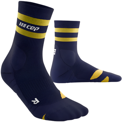 CEP Hiking 80's Socks, Mid Cut, Women, Peacoat/Gold, Side View