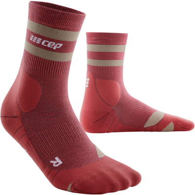 CEP Hiking 80's Socks, Mid Cut, Berry/Sand