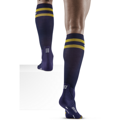 CEP Hiking 80's Socks, Tall, Men, Peacoat/Gold, Back View