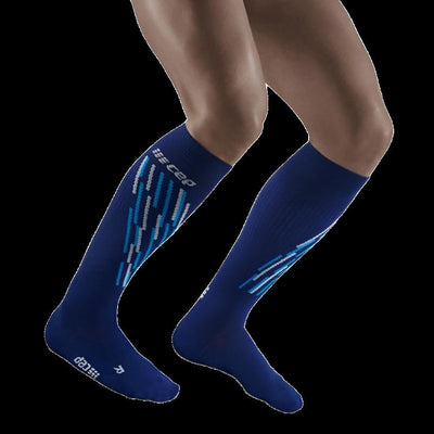 Ski Thermo Socks, Men, Blue/Azure - Front View Model