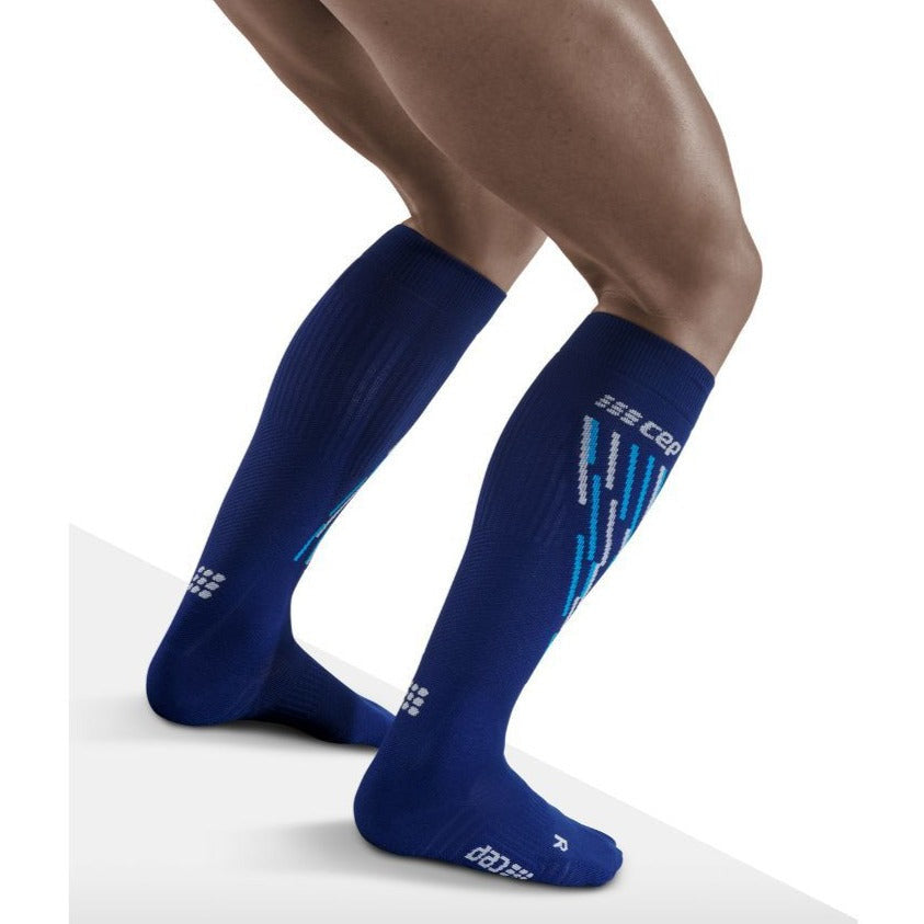 Ski Thermo Socks, Men, Blue/Azure - Back View Model