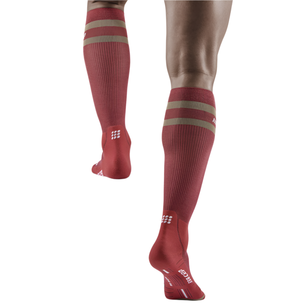 CEP Hiking 80's Socks, Tall, Men, Berry/Sand, Back Alternate View